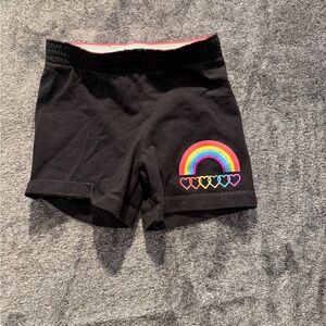 Faded Glory XS 4-5 girls black shorts with rainbow